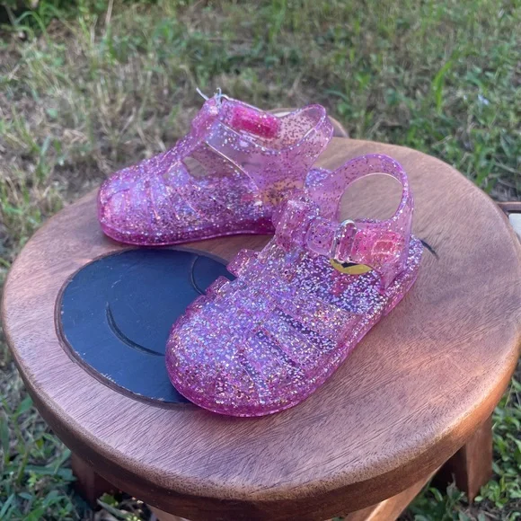Oshkosh B’gosh Marie Jelly toddler girl sandals glittery pink size 5 - NWT - Picture 7 of 16